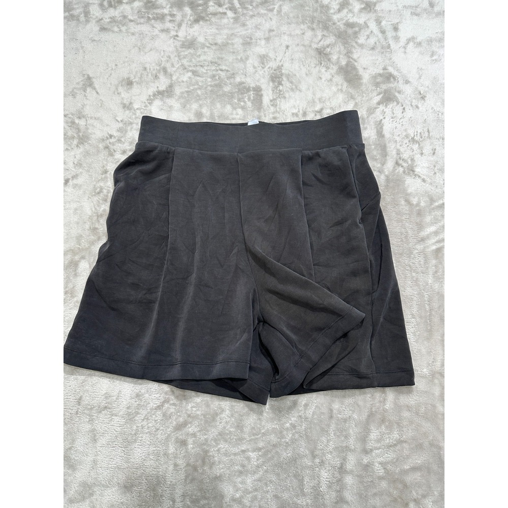 ODODOS Shorts Womens Size Medium Charcoal Black Pockets Elastic Waist EUC